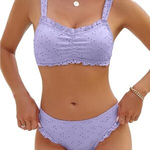 Lavender Ruffle Bikini Set